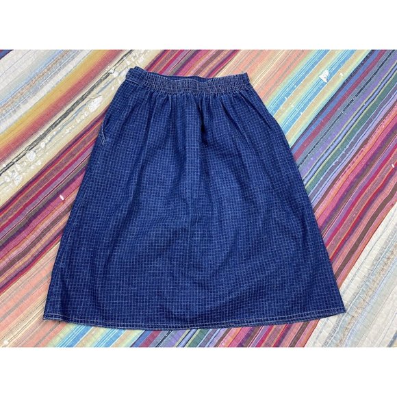 Vtg Bryan & Co Girls Plaid Denim Jean Skit Cotton Made in USA Buttons Sz 12 - Picture 4 of 8